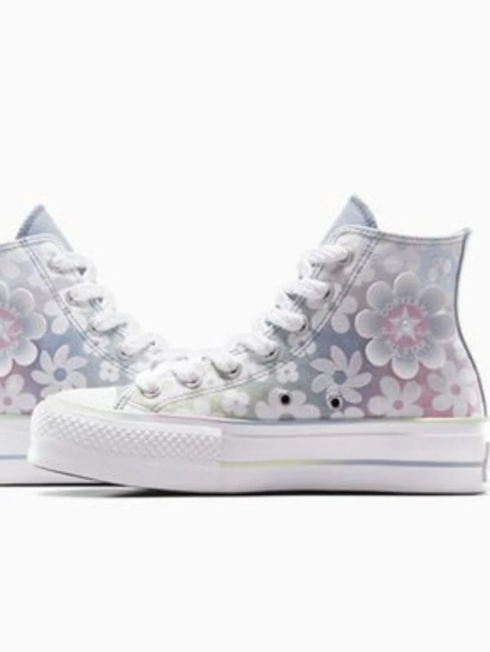 Converse Chuck Taylor All Star Lift Sneakers In Gradient Flowers Fairycore Sz 8 - Picture 9 of 9
